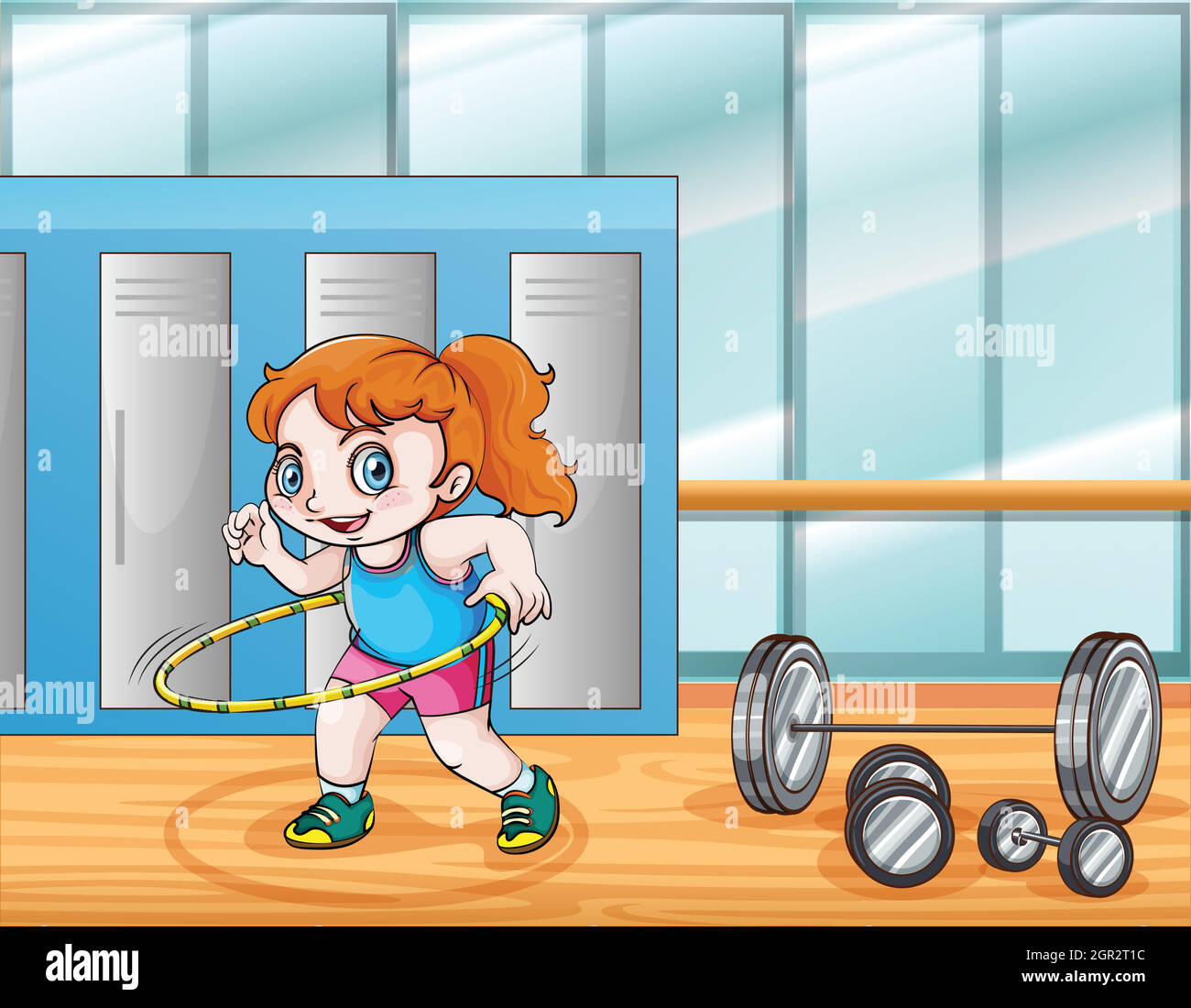 Young girl working out Stock Vector