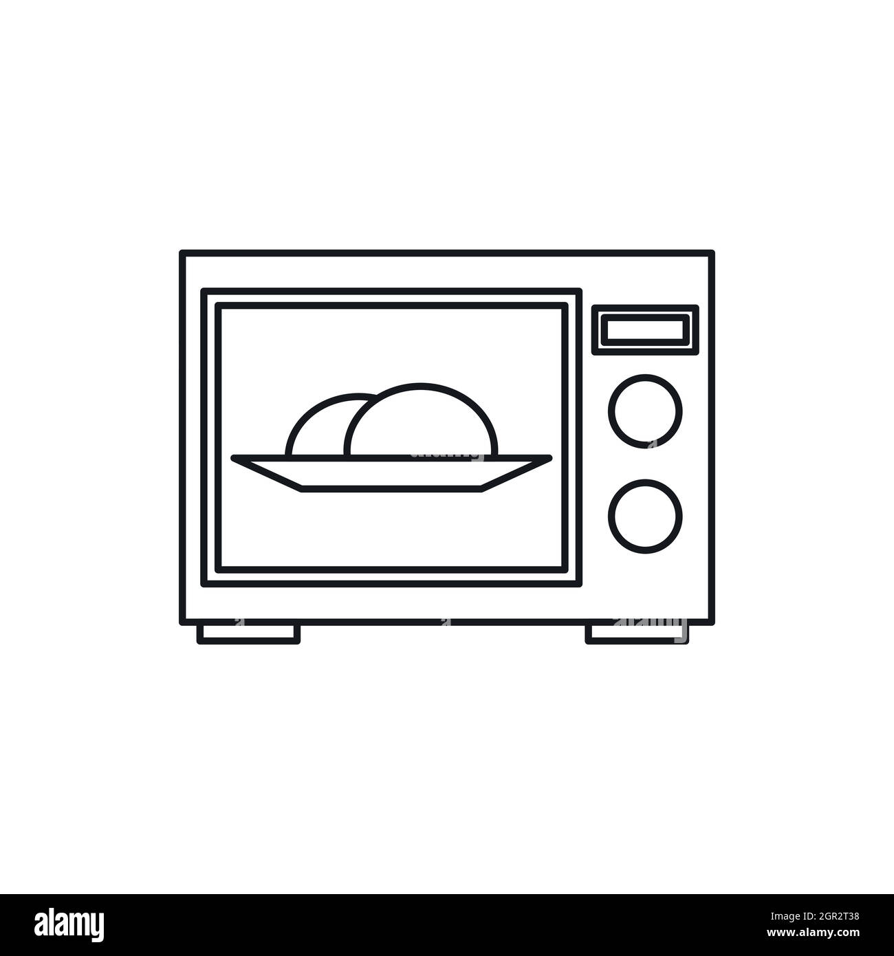 Microwave oven icon, outline style Stock Vector