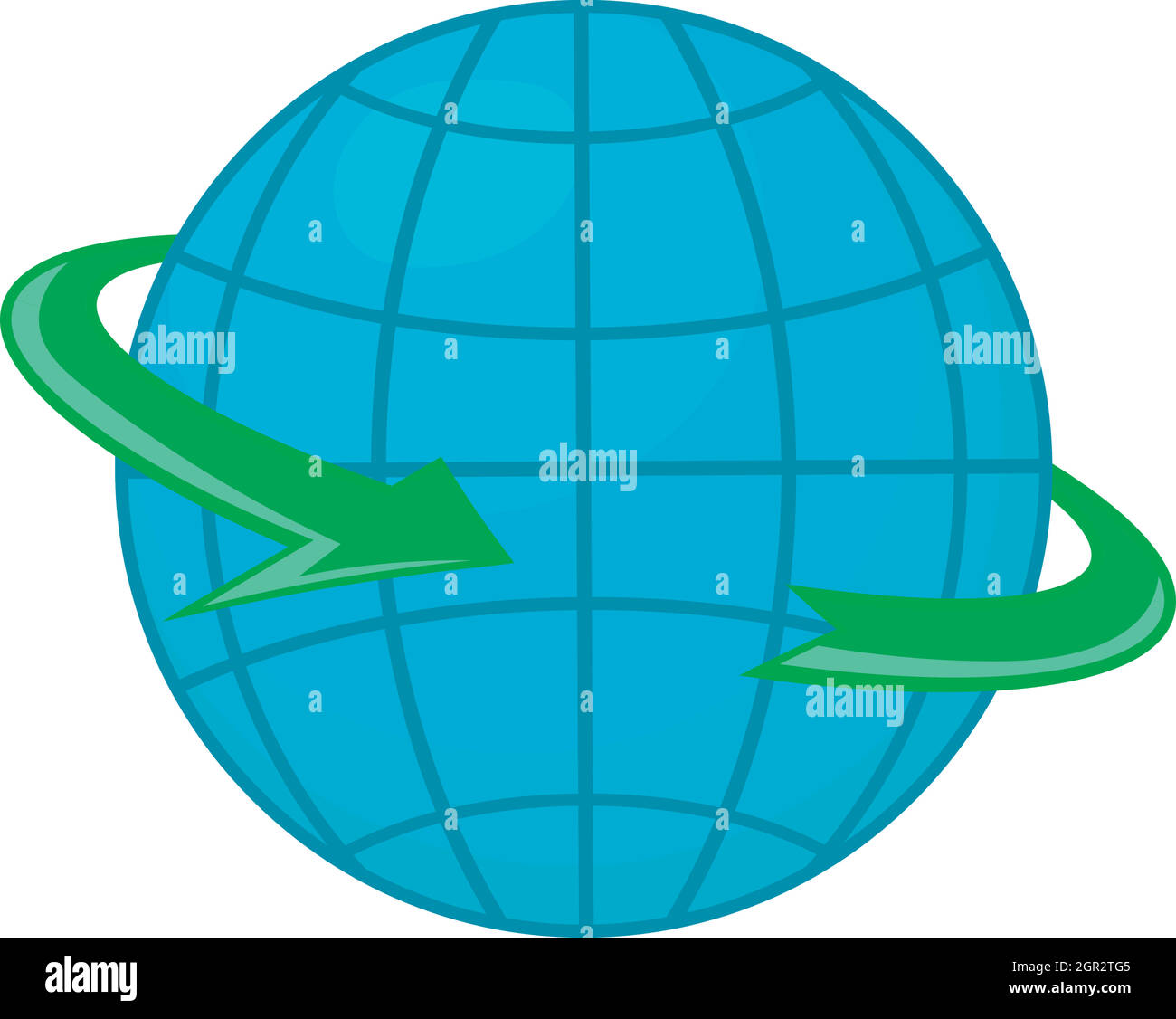 Globe and round the world arrow symbol icon Stock Vector