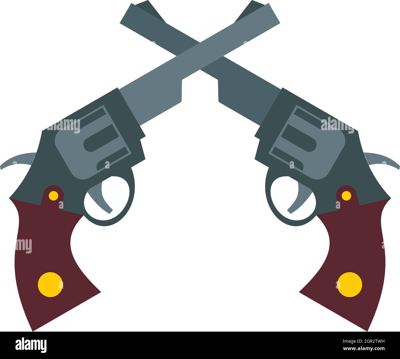 Crossed retro revolvers icon, flat style Stock Vector Image & Art - Alamy