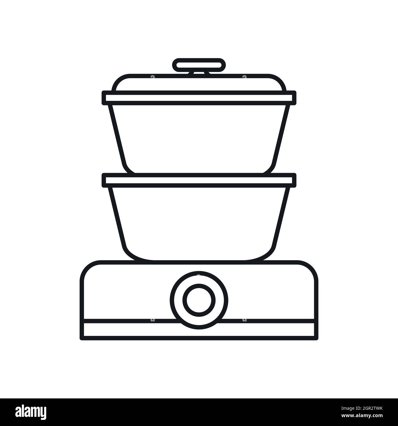Double boiler icon, outline style Stock Vector