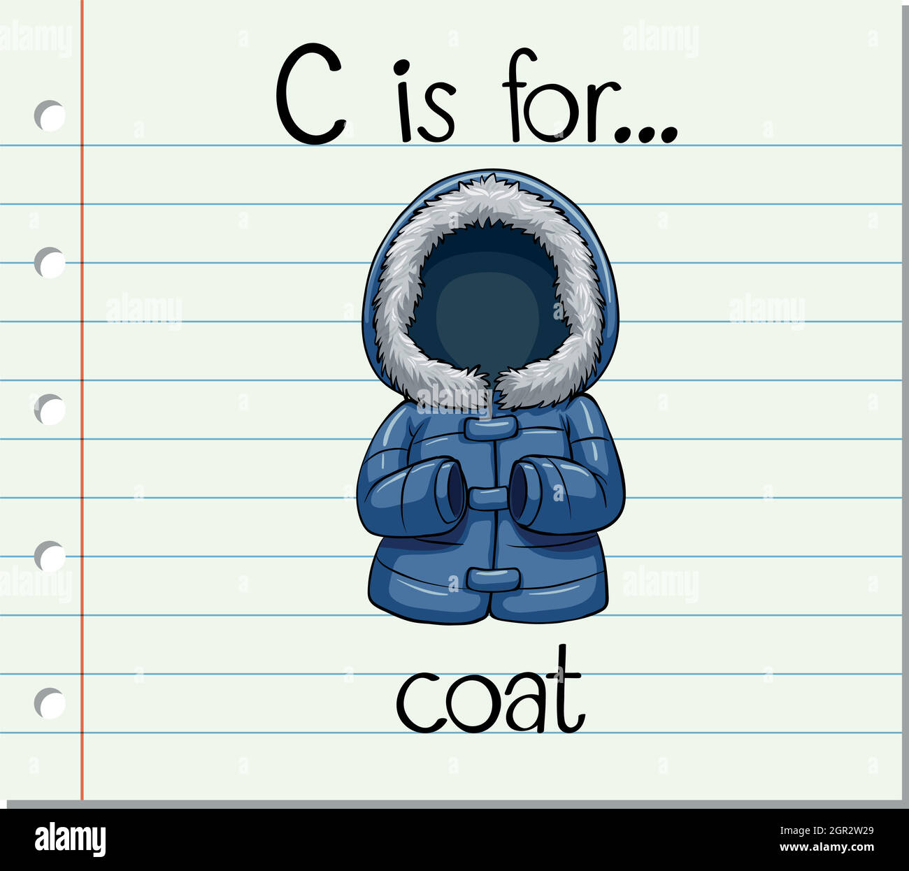 Flashcard letter C is for coat Stock Vector