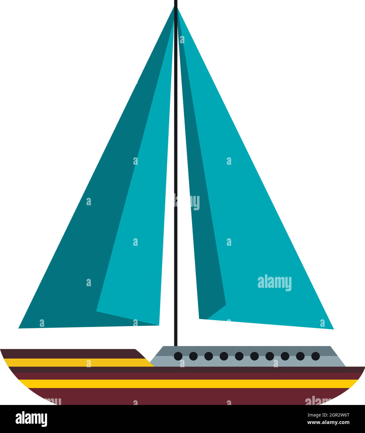 Boat with sails icon, flat style Stock Vector Image & Art - Alamy