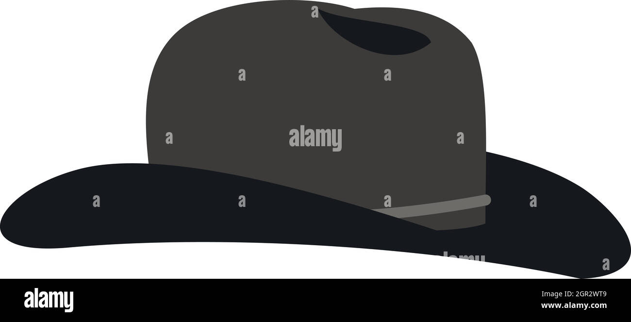 Cowboy hat icon in flat style Stock Vector