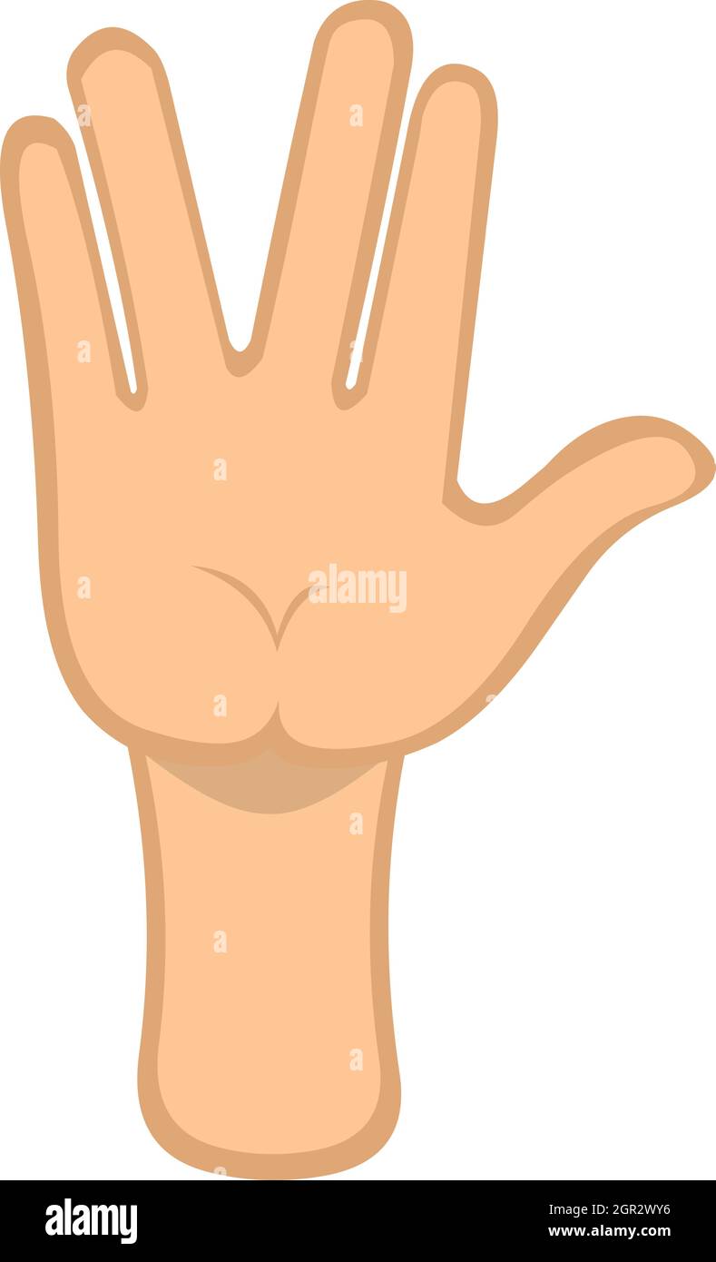 Vector emoticon illustration of a cartoon hand doing the classic vulcan ...