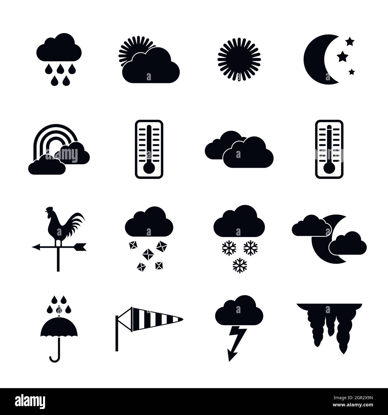 Weather icons set, simple style Stock Vector Image & Art Alamy