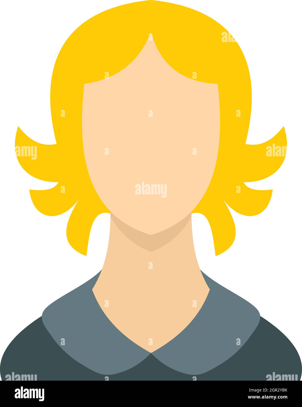 Woman with blond hair icon, flat style Stock Vector