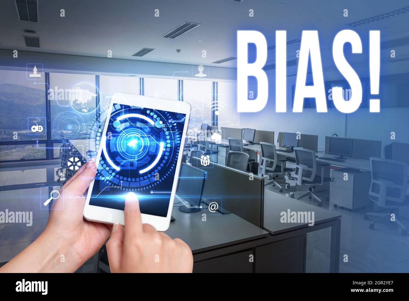 Sign displaying Bias. Word for inclination or prejudice for or against ...