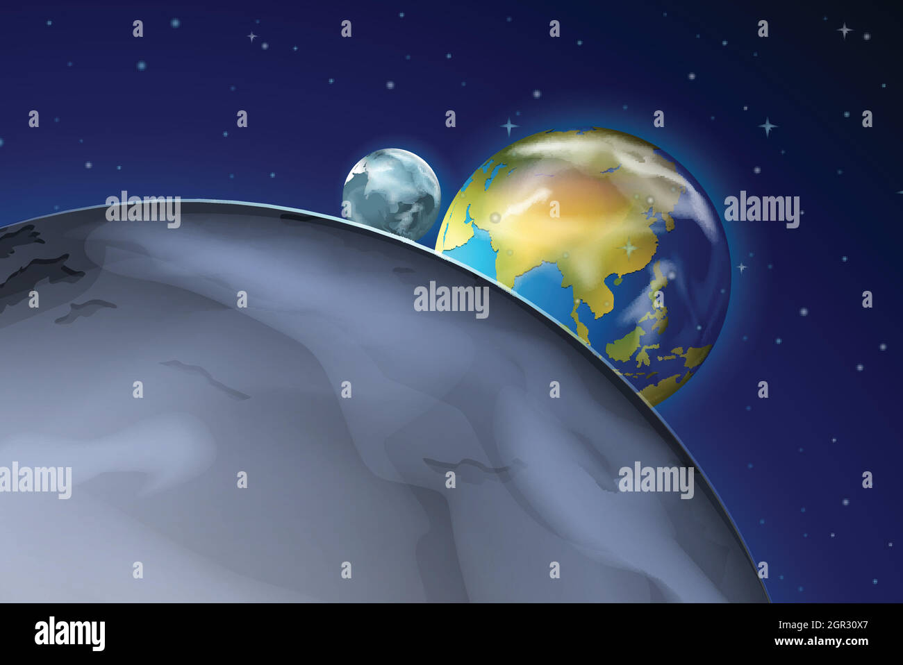 Planets in the outerspace Stock Vector