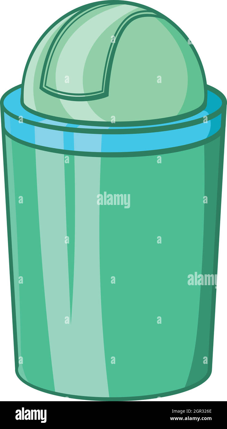 Green trash can icon, cartoon style Stock Vector Image & Art Alamy