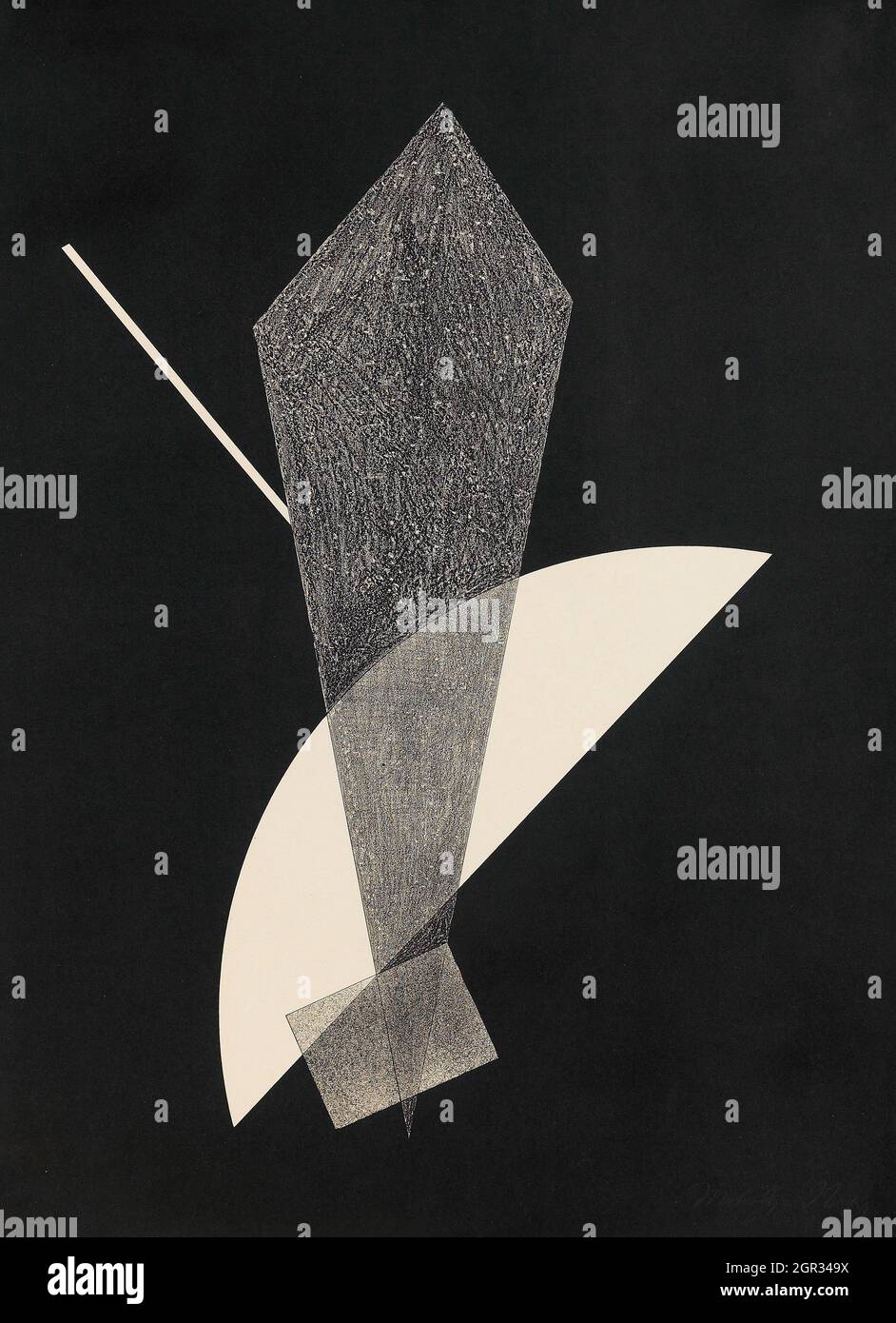 Art by László Moholy-Nagy, Konstruktion V (1923) Stock Photo