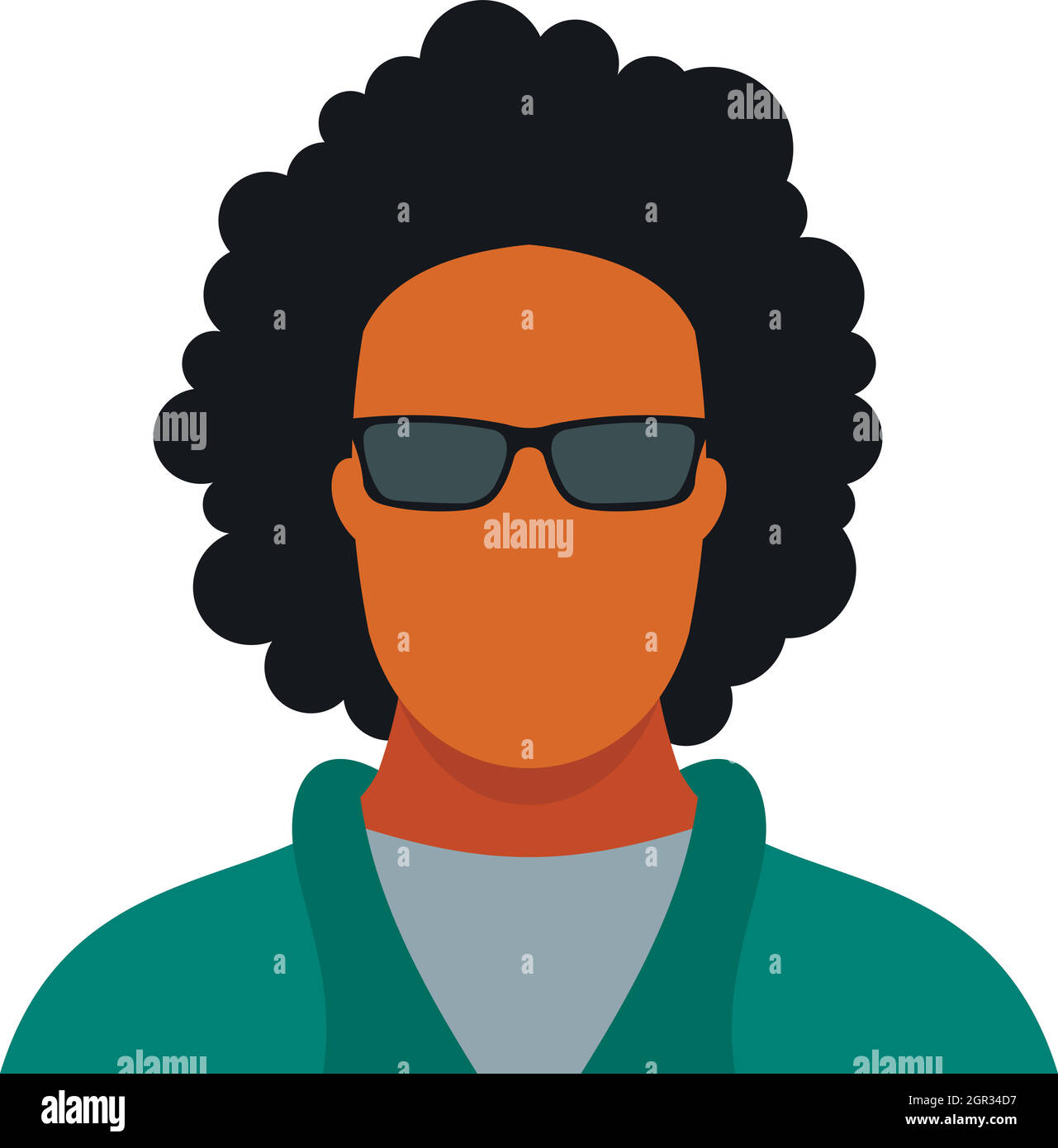 Man with glasses icon in flat style Stock Vector