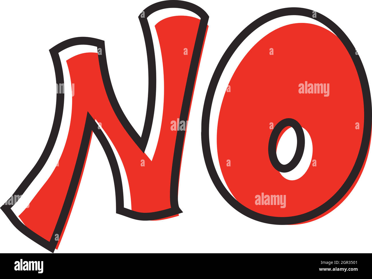 Word no icon, flat style Stock Vector