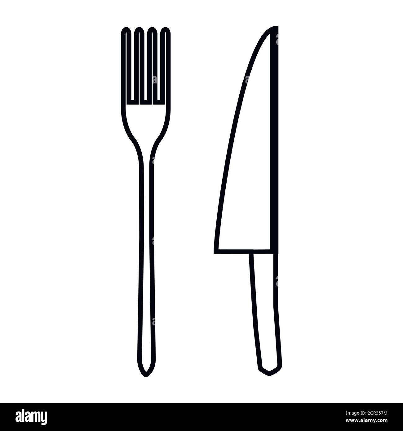 Knife and fork icon, outline style Stock Vector Image & Art Alamy