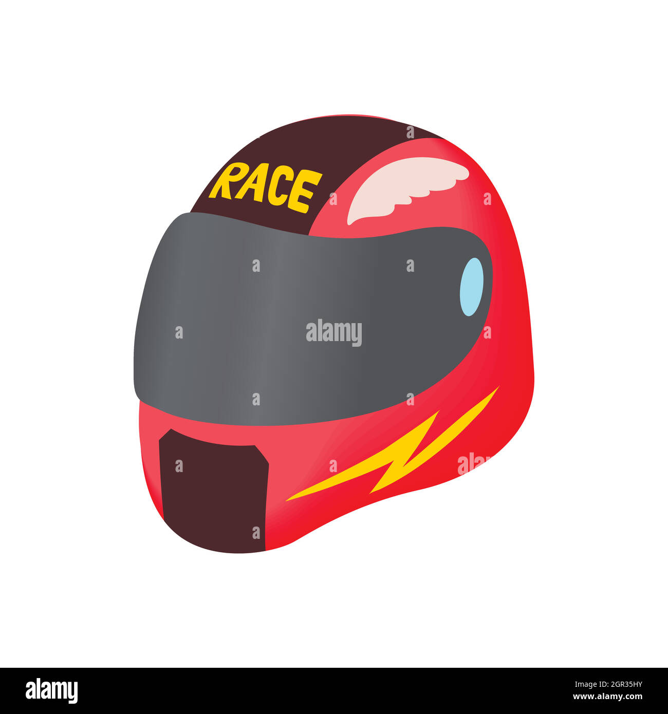 Racing helmet icon, cartoon style Stock Vector