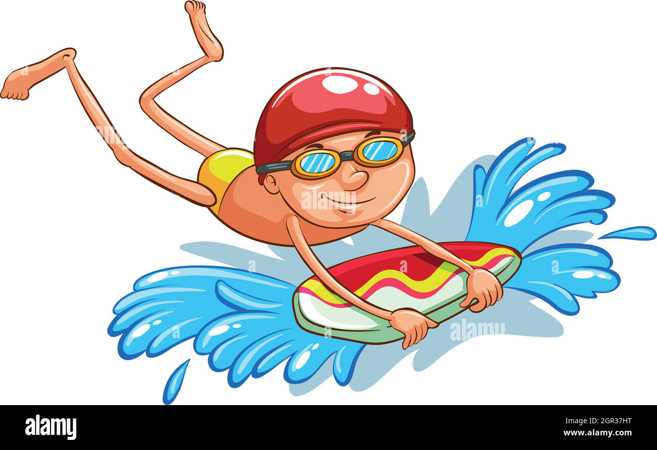 Teen boy swimming pool Stock Vector Images Alamy