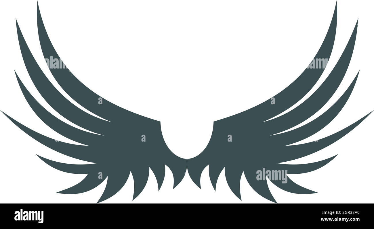 Two wings of bird icon, flat style Stock Vector