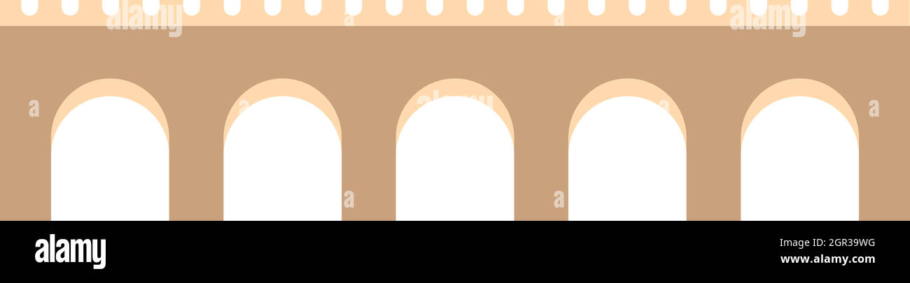 Stone arch bridge icon, flat style Stock Vector