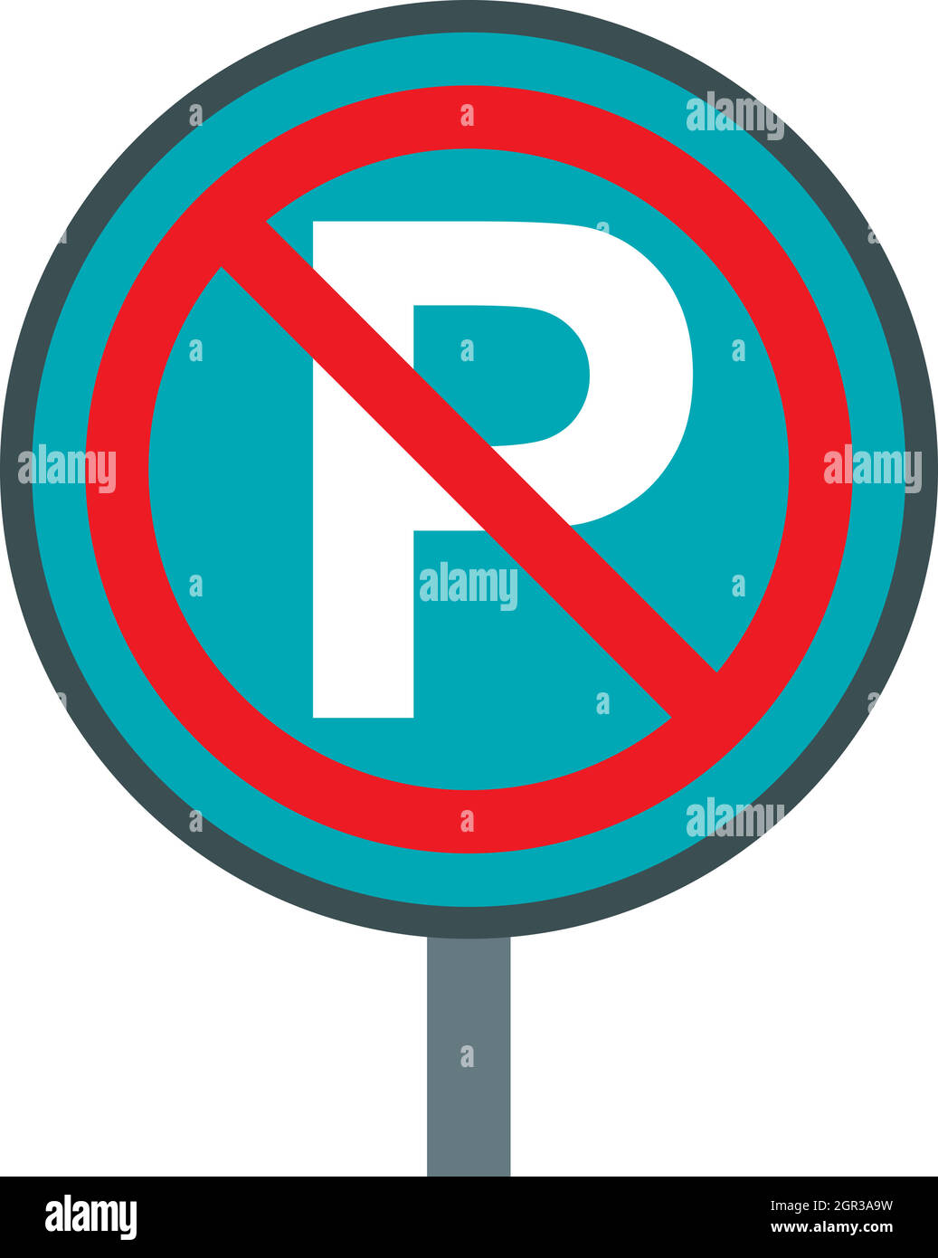 No parking sign icon, flat style Stock Vector Image & Art - Alamy