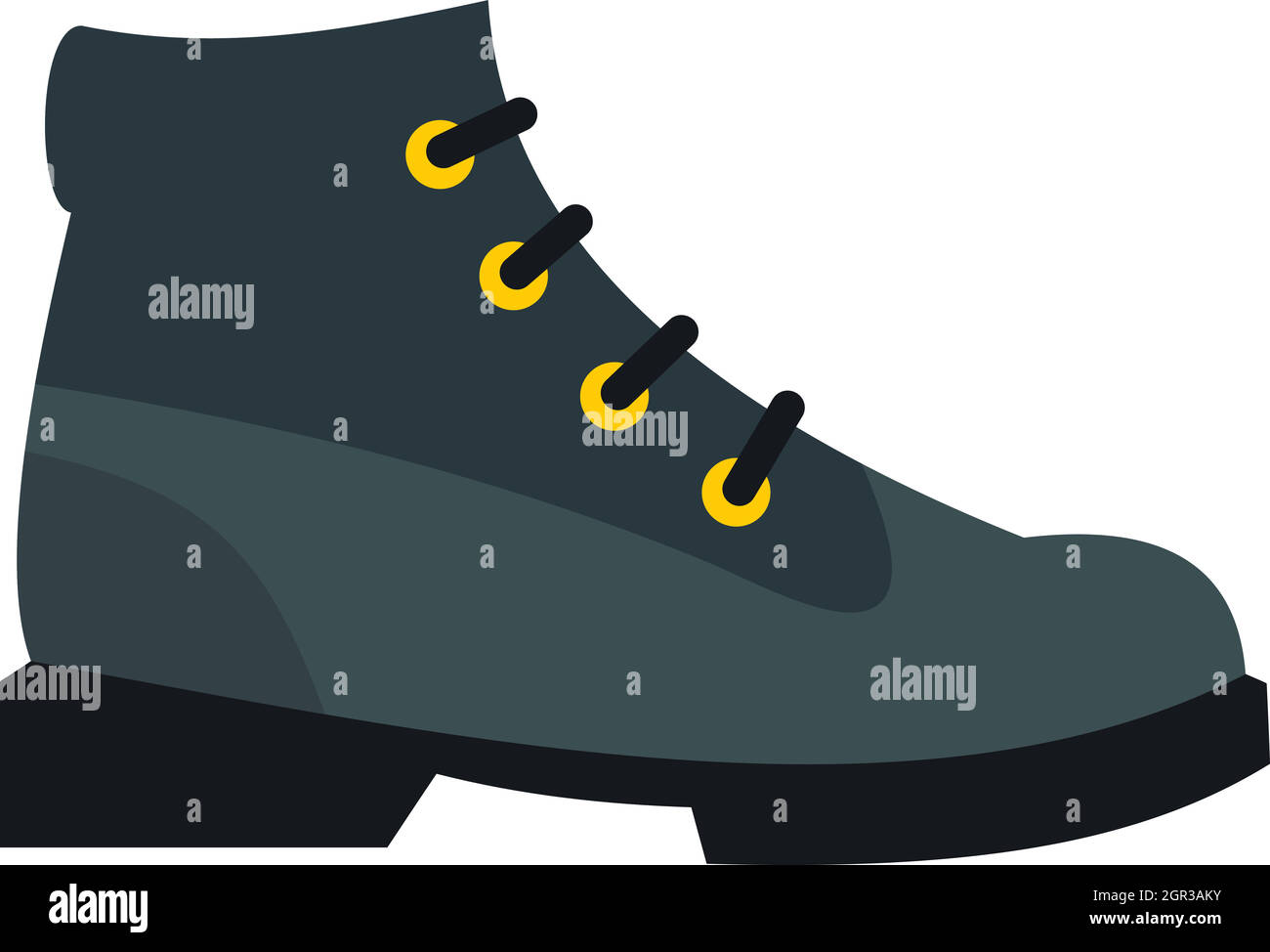 Gray boot icon in flat style Stock Vector
