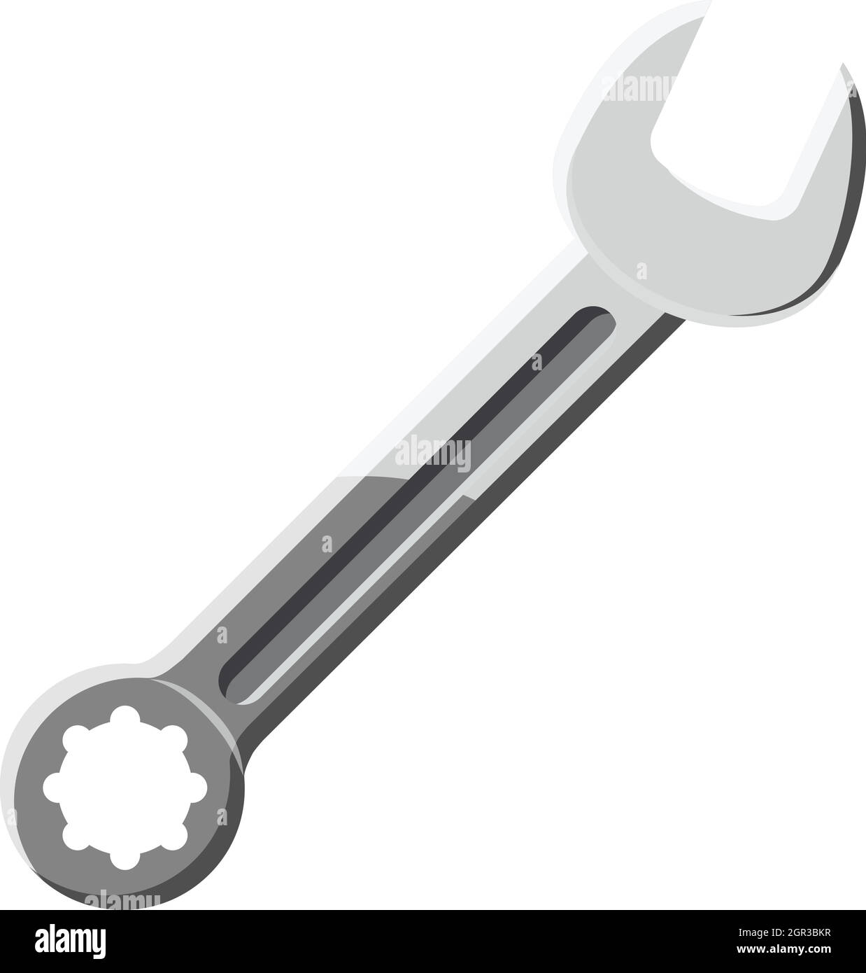 Spanner tool icon in cartoon style Stock Vector