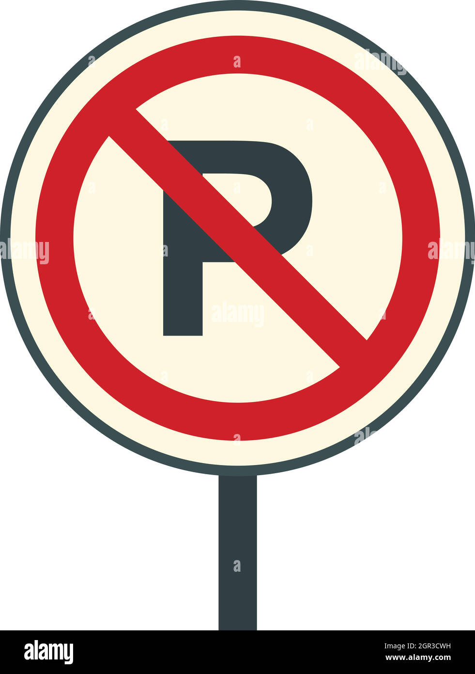 Parking is prohibited icon, flat style Stock Vector