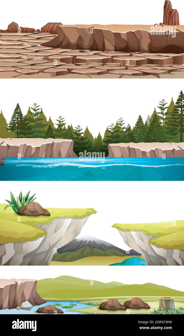 Set of nature landscape Stock Vector Image & Art - Alamy