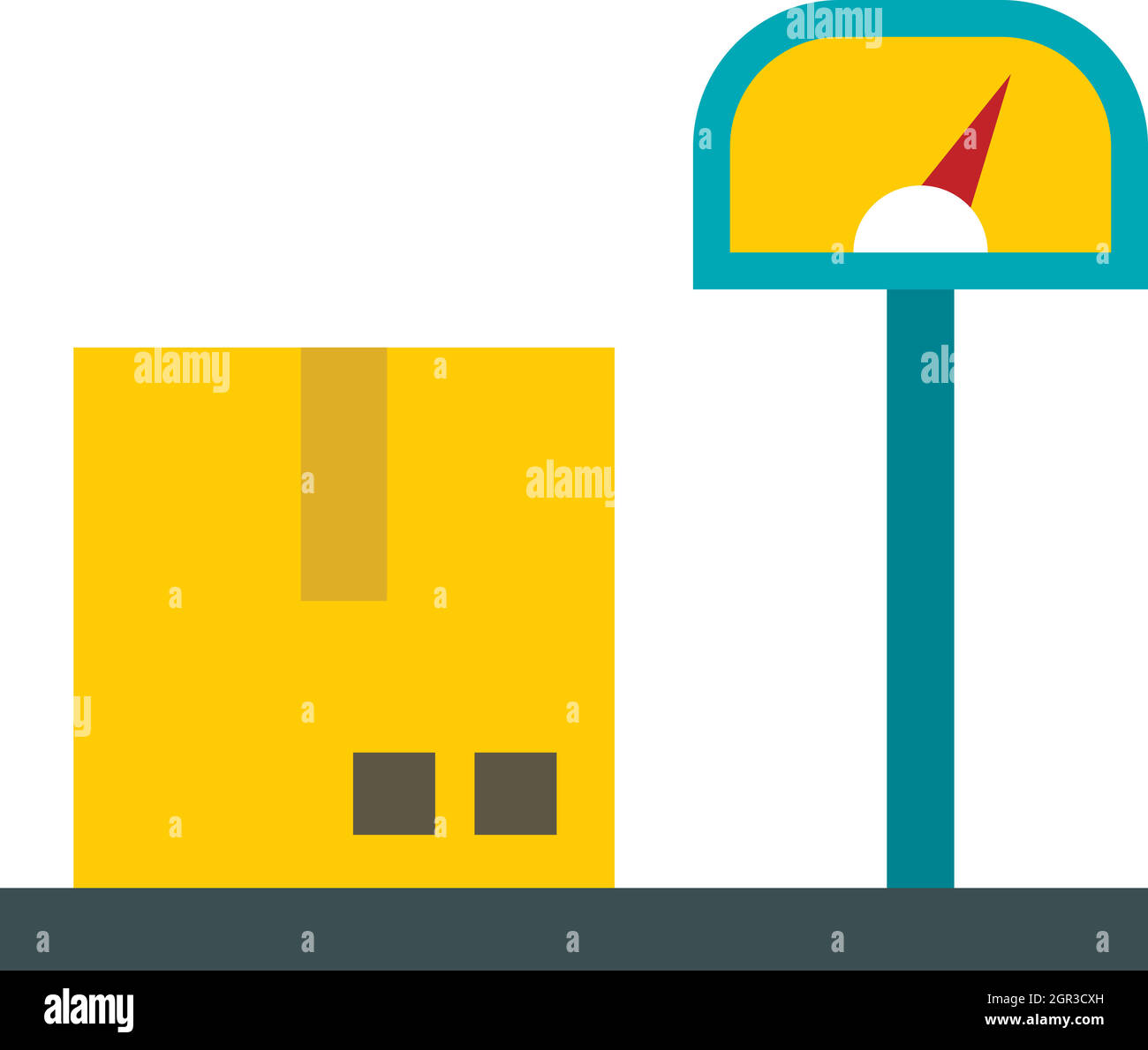 Scales for cargo icon, flat style Stock Vector
