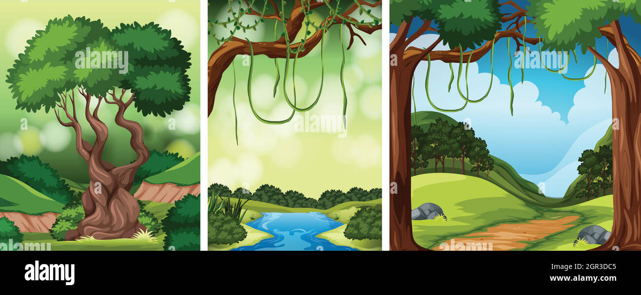 Set of nature landscape Stock Vector Image & Art - Alamy