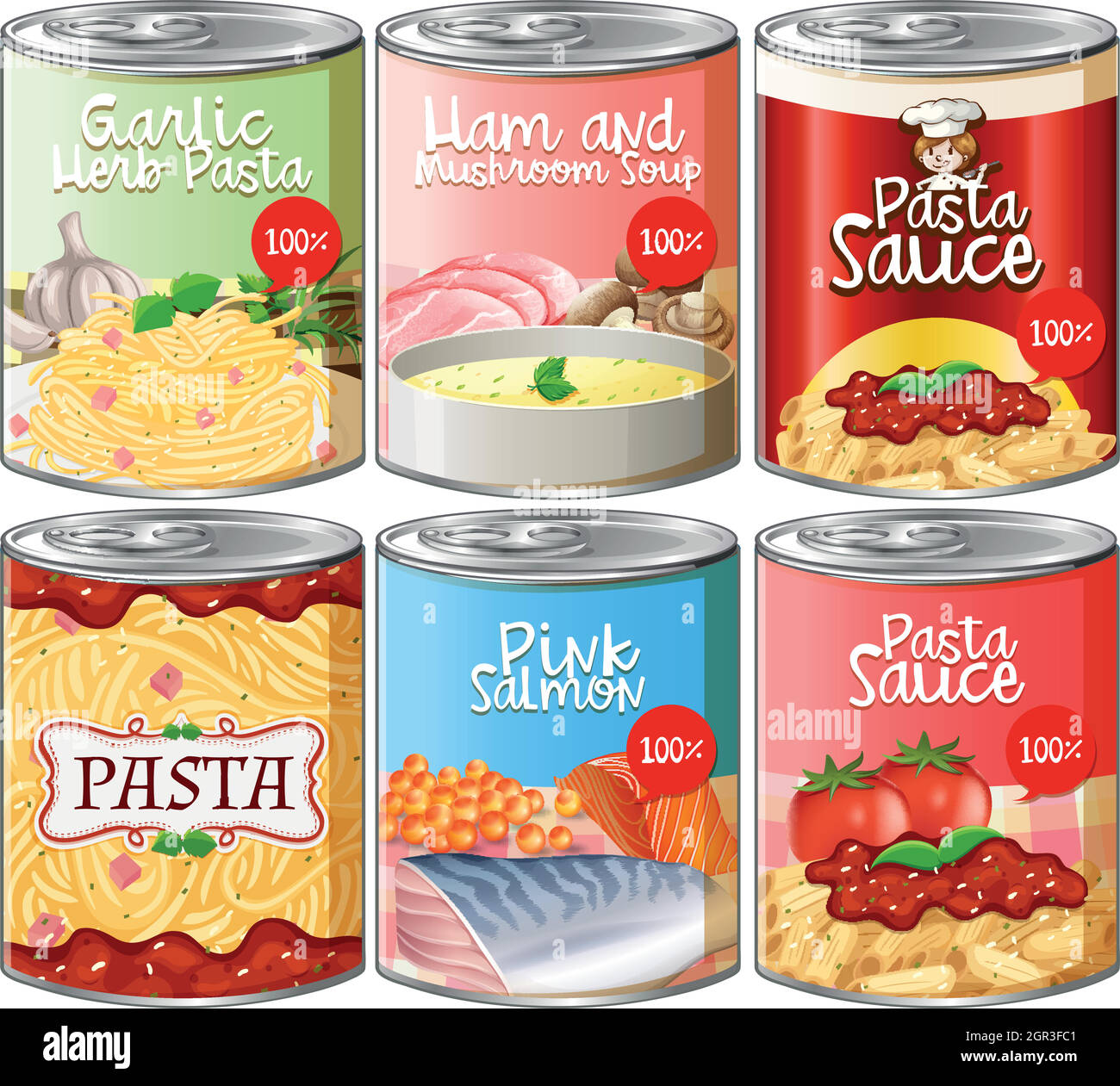 Set of canned pasta sauce Stock Vector Image & Art Alamy