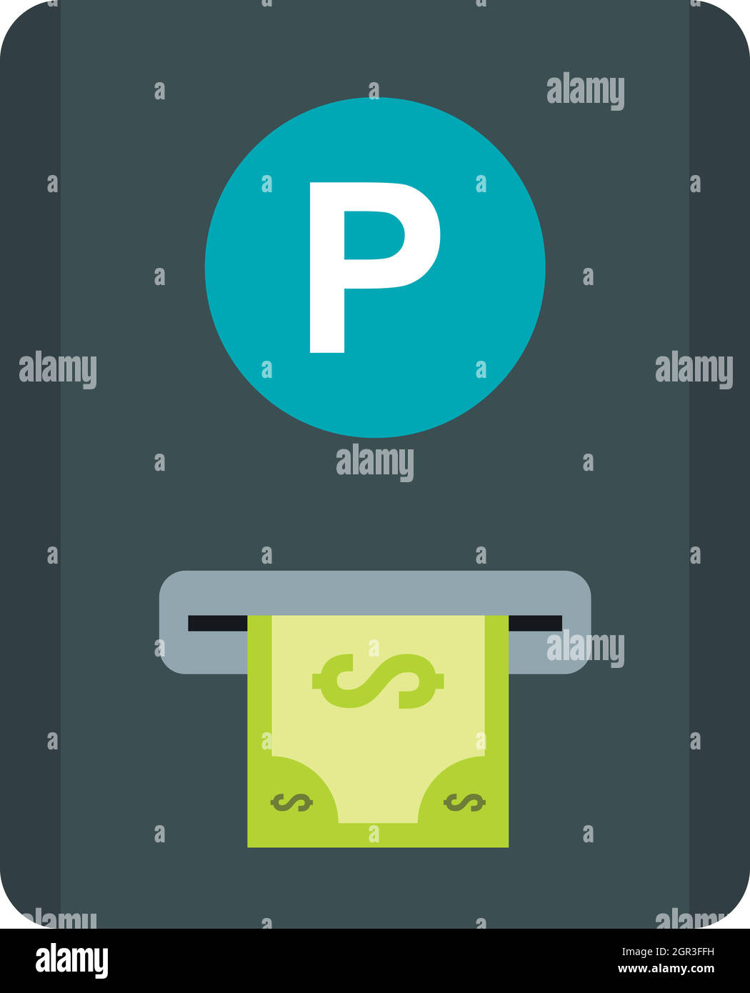 Parking fees icon, flat style Stock Vector