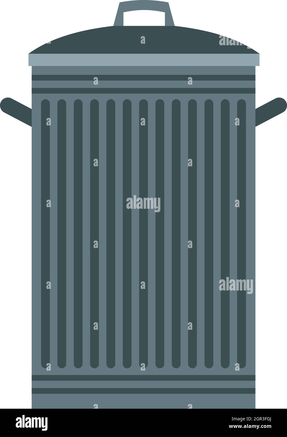 Trash can icon, flat style Stock Vector