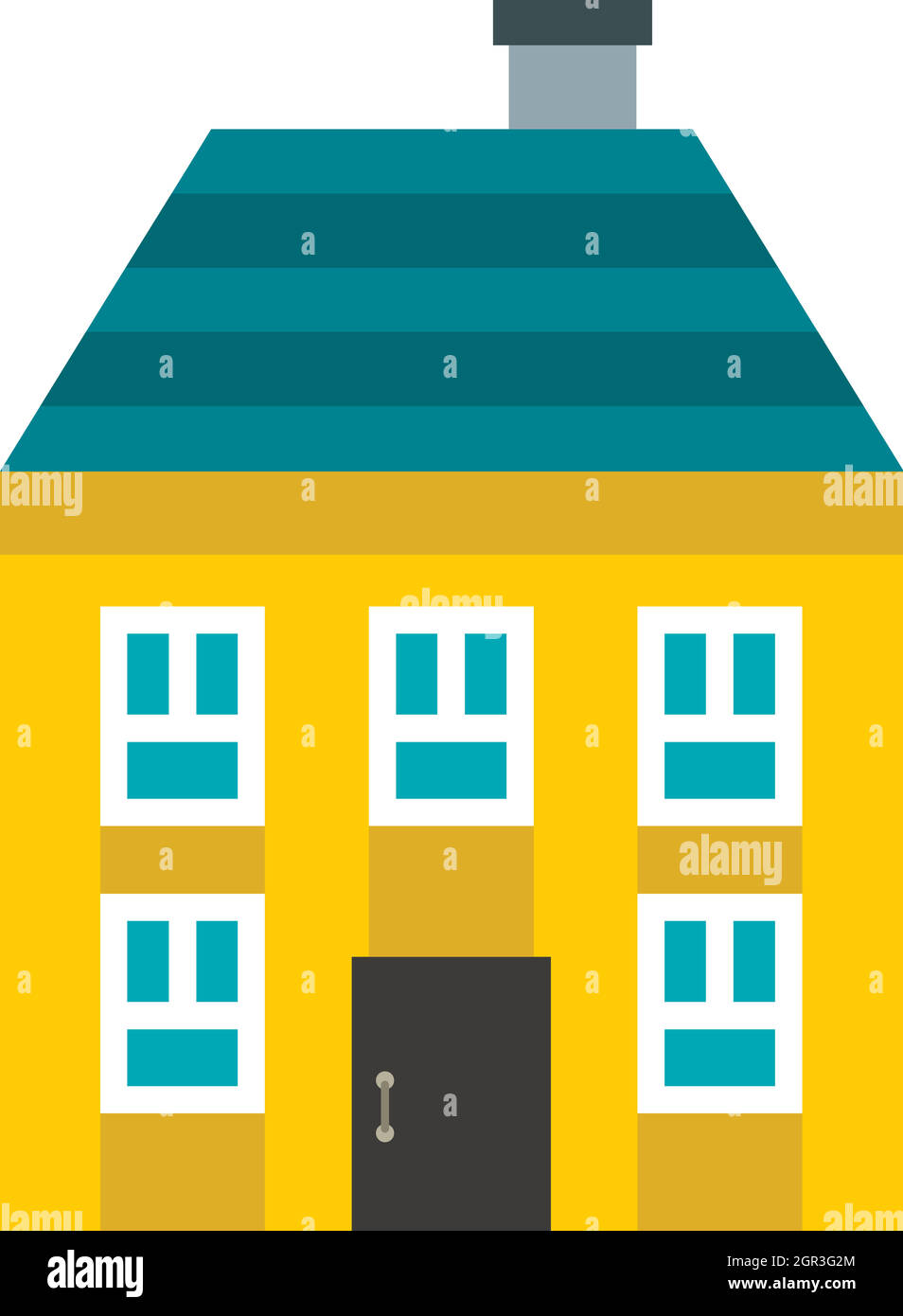 Yellow two storey house icon, flat style Stock Vector Image & Art - Alamy