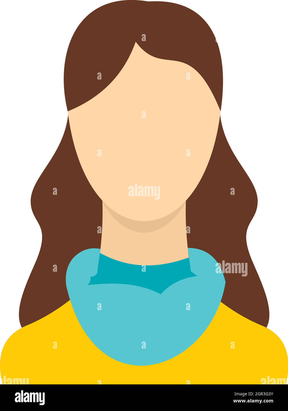 Woman with long hair icon in flat style Stock Vector Image & Art - Alamy