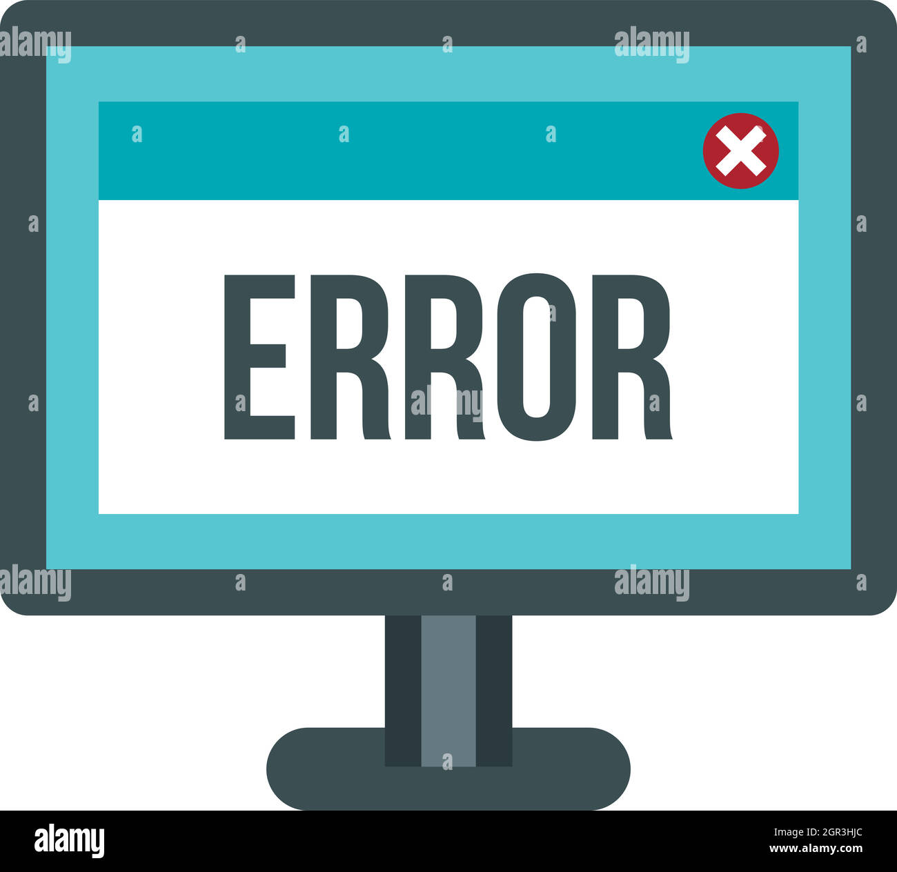 Monitor error icon, flat style Stock Vector Image & Art Alamy