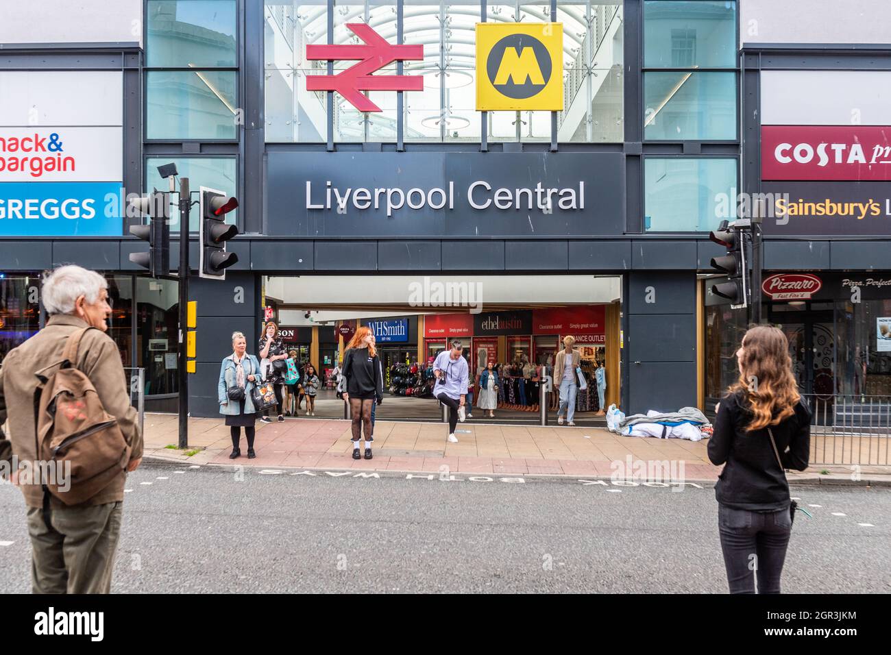 Exterior of Liverpool Central Merseyrail Station, Liverpool, Merseyside, UK. Stock Photo