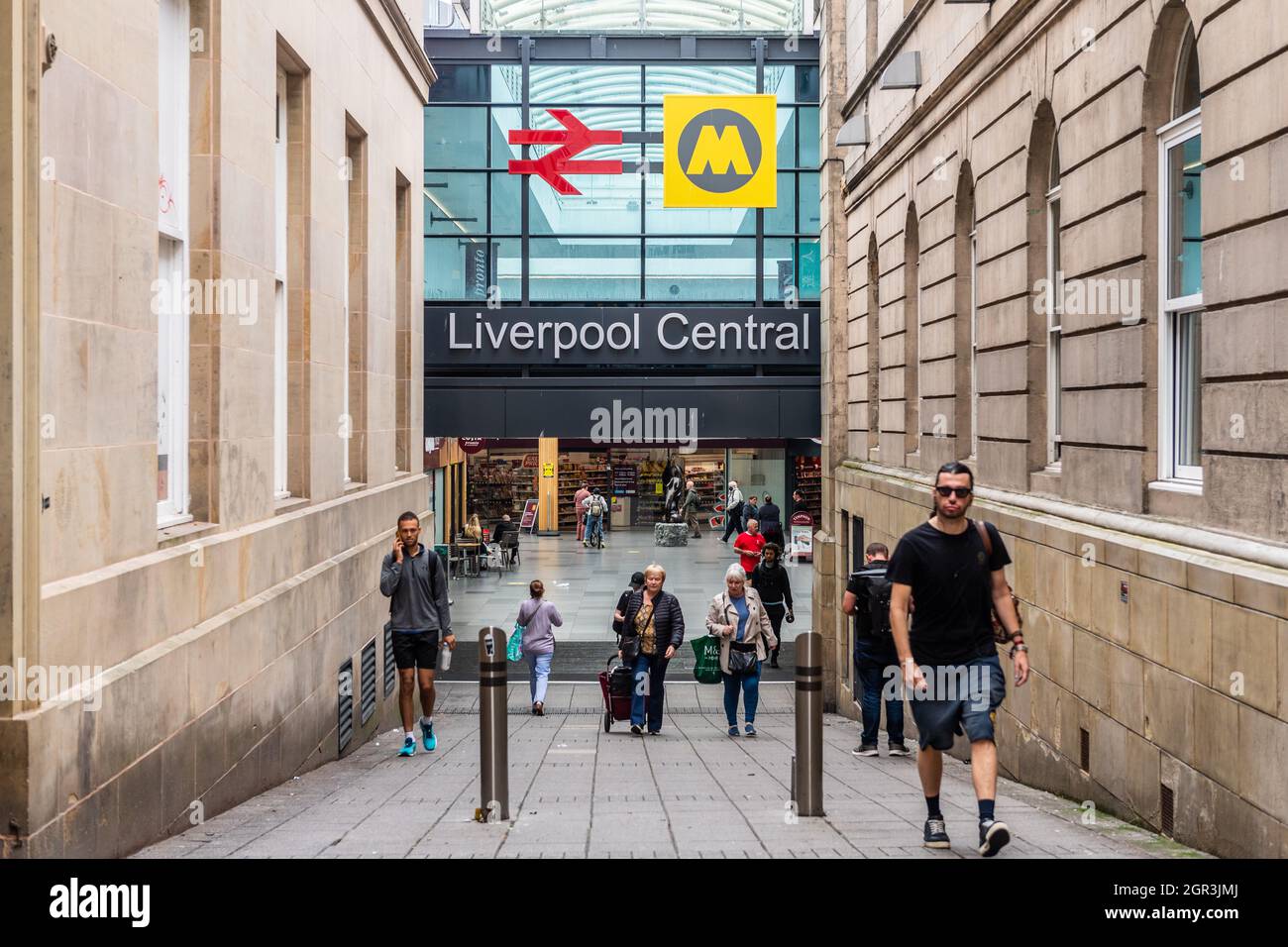 Exterior of Liverpool Central Merseyrail Station, Liverpool, Merseyside, UK. Stock Photo