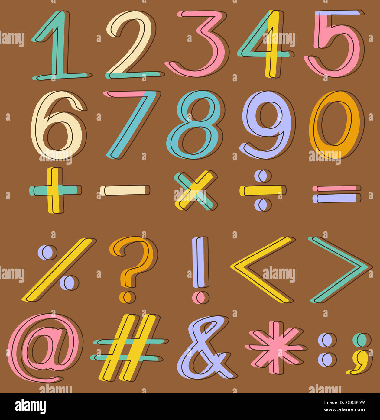 Numbers and mathematical operations Stock Vector