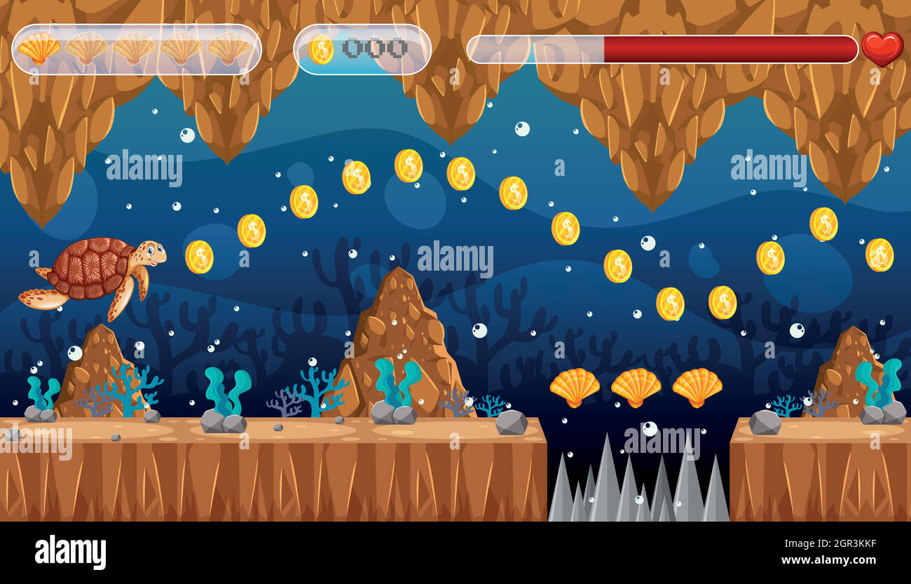 A Game Template Underwater World Stock Vector Image & Art - Alamy