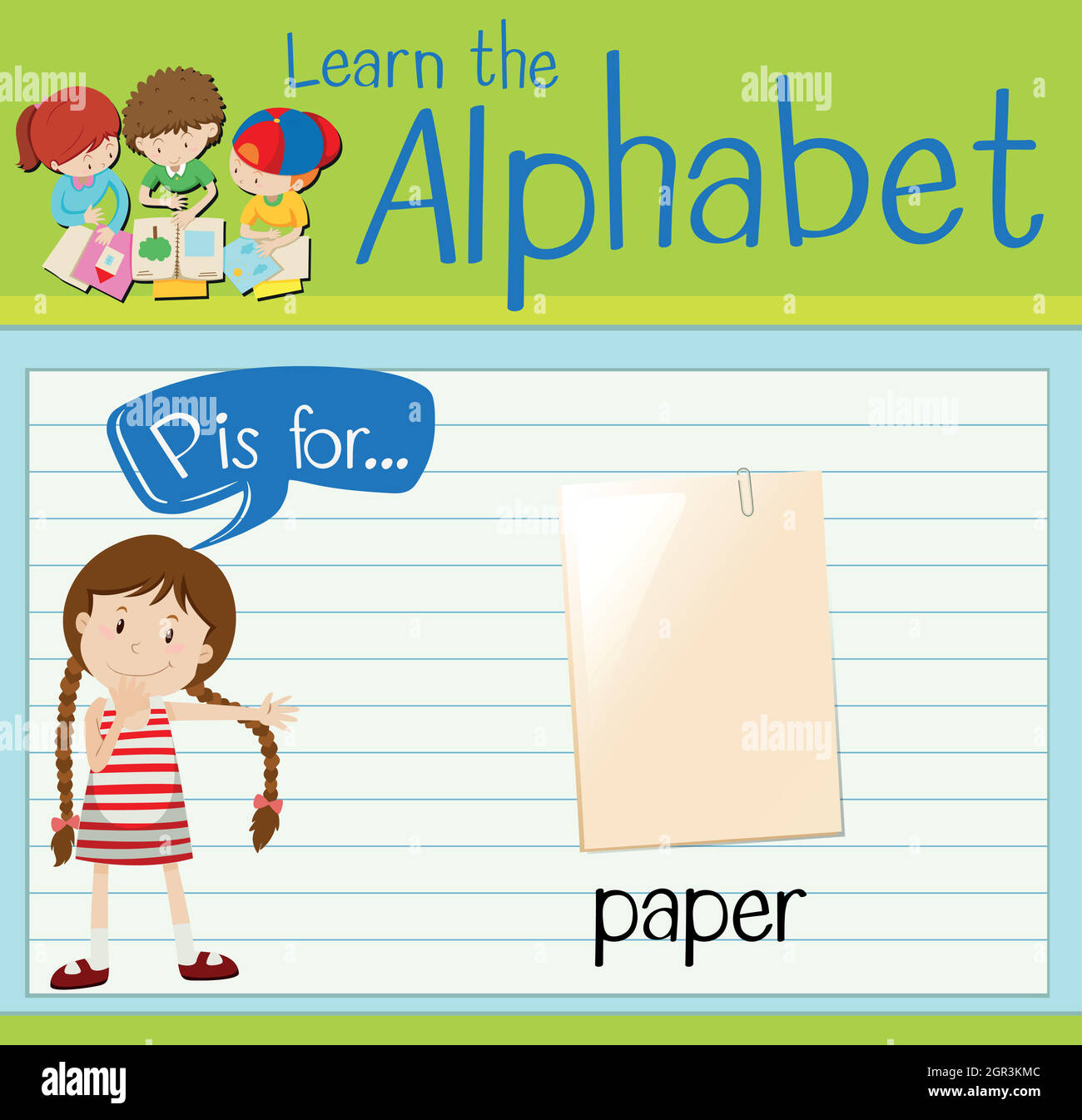 Flashcard alphabet P is for paper Stock Vector Image & Art - Alamy