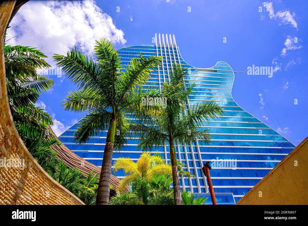 The Seminole Hard Rock Hotel & Casino, the First Guitar-Shaped Hotel In The World Stock Photo