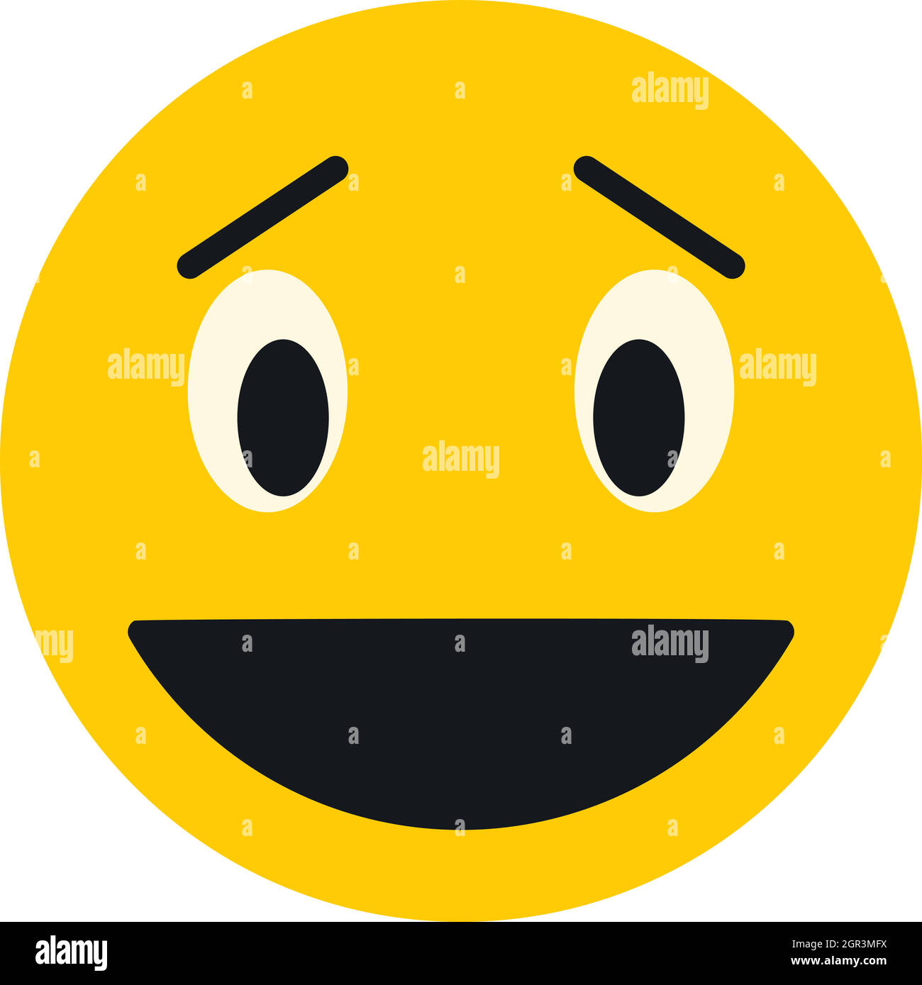 Laughing smiley face icon, flat style Stock Vector