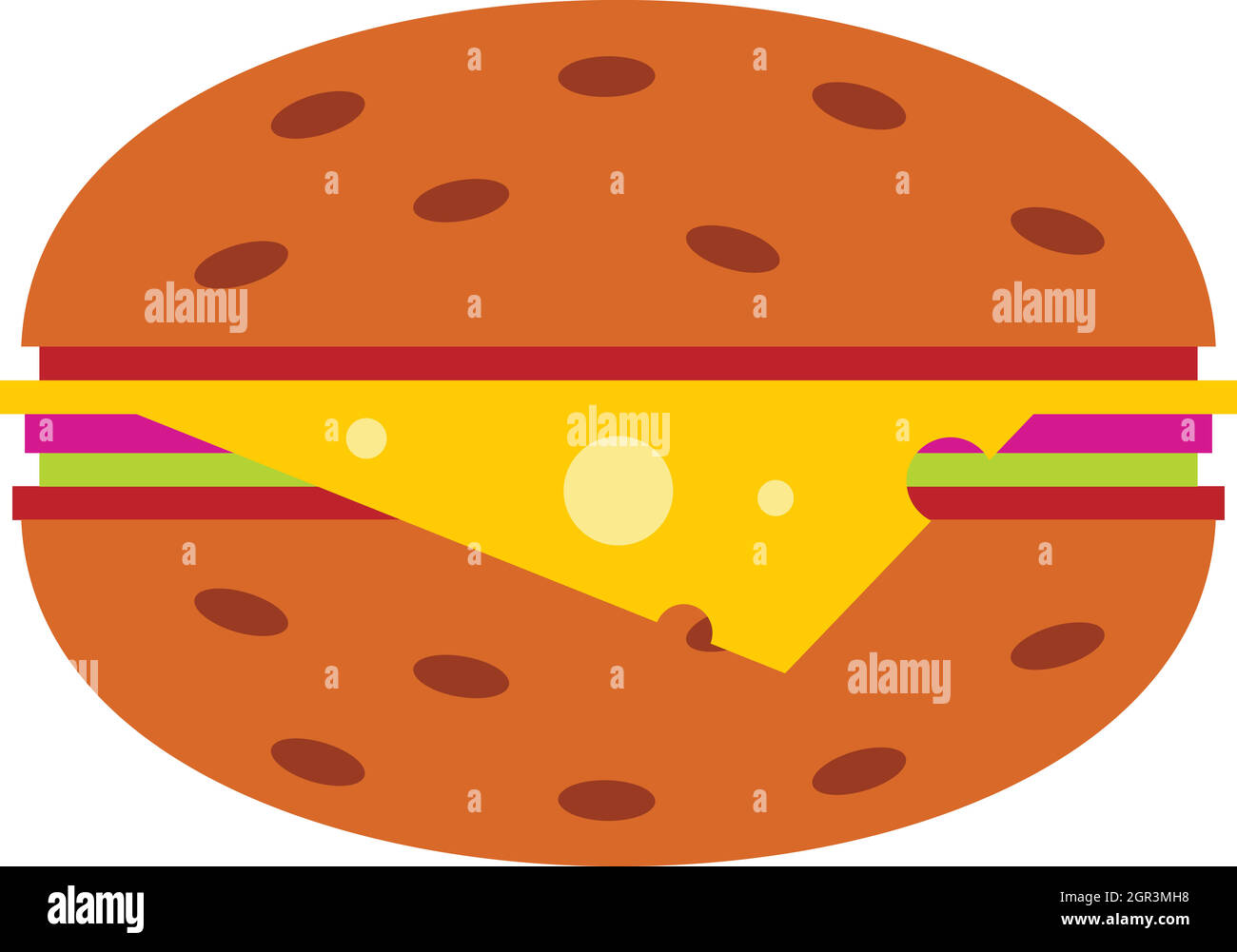 Hamburger icon in flat style Stock Vector
