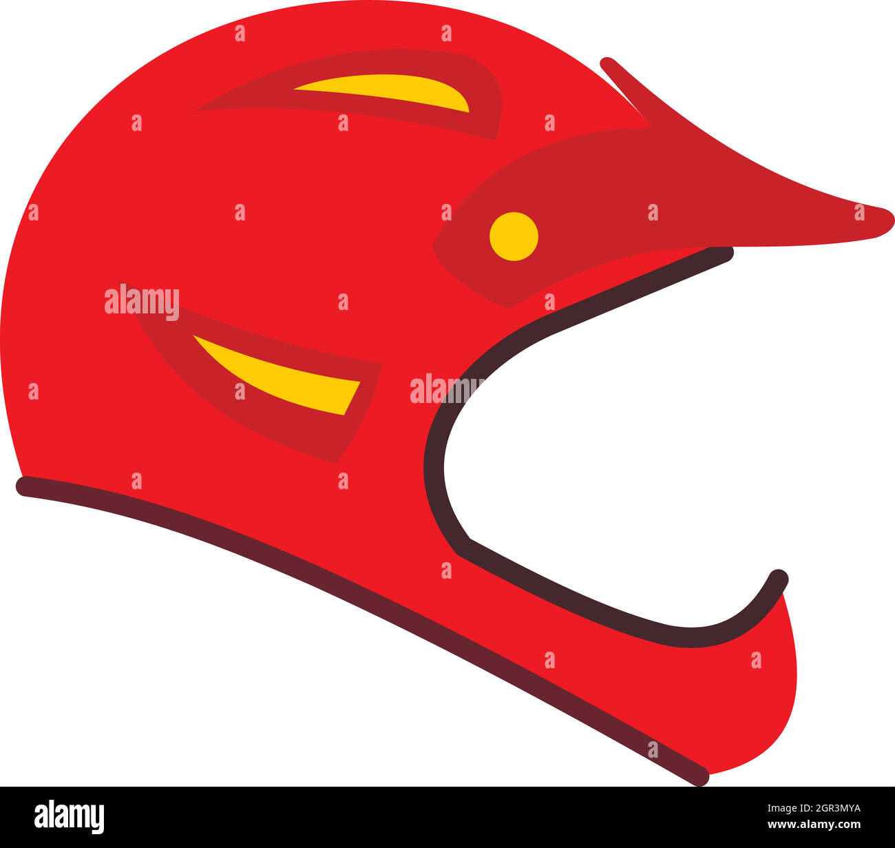 Helmet for motorcyclist icon, flat style Stock Vector