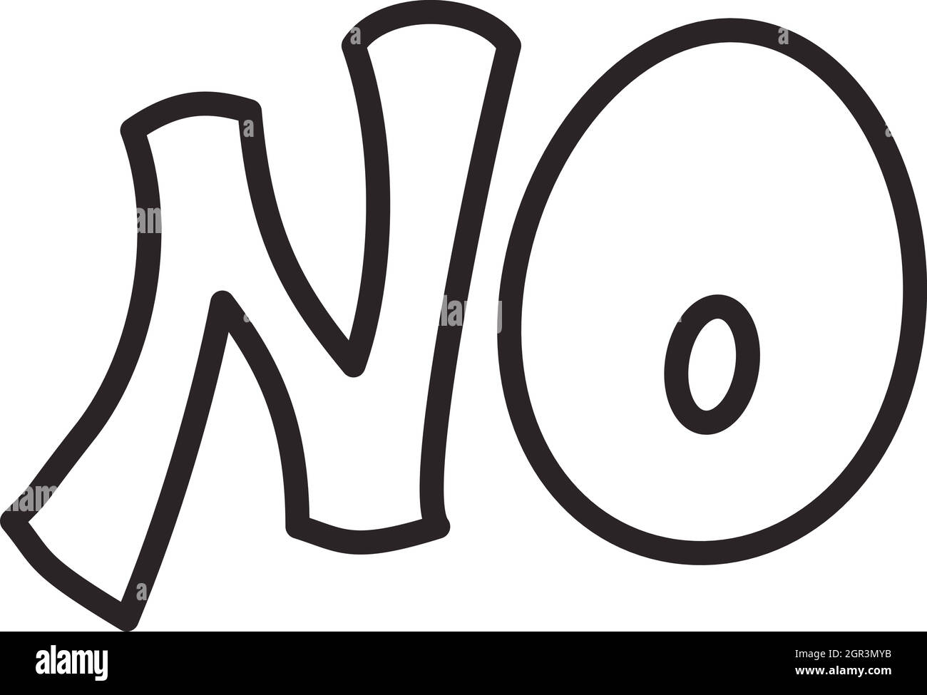 Word no icon, outline style Stock Vector