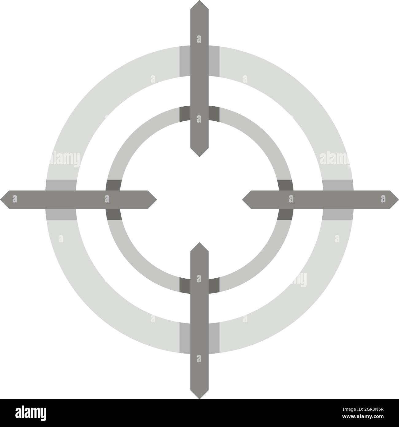 Crosshair reticle icon, flat style Stock Vector