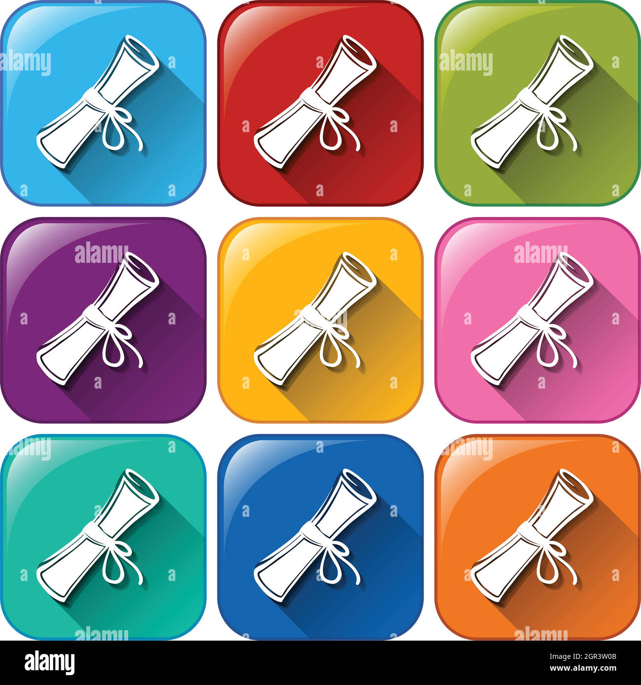 Buttons with certificates Stock Vector