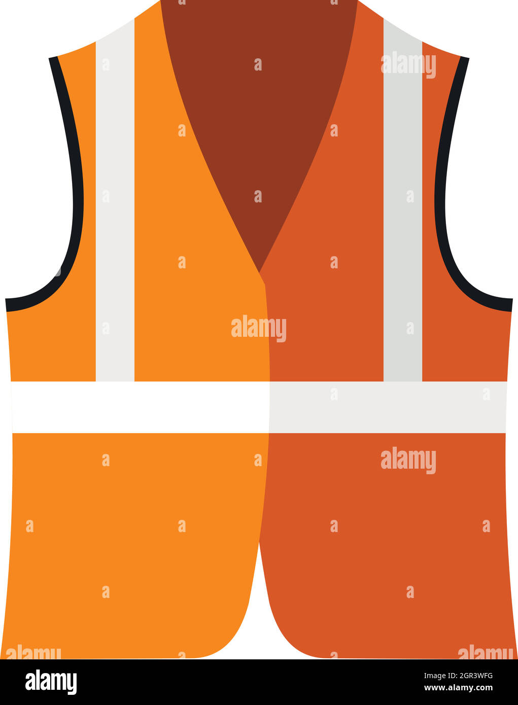Orange safety vest icon, flat style Stock Vector
