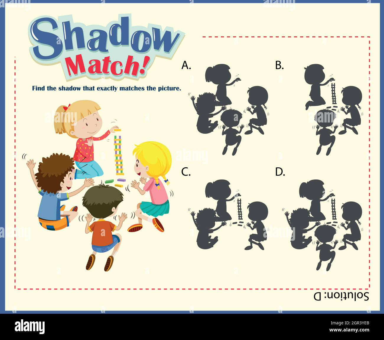 Game template for shadow matching children Stock Vector Image & Art - Alamy
