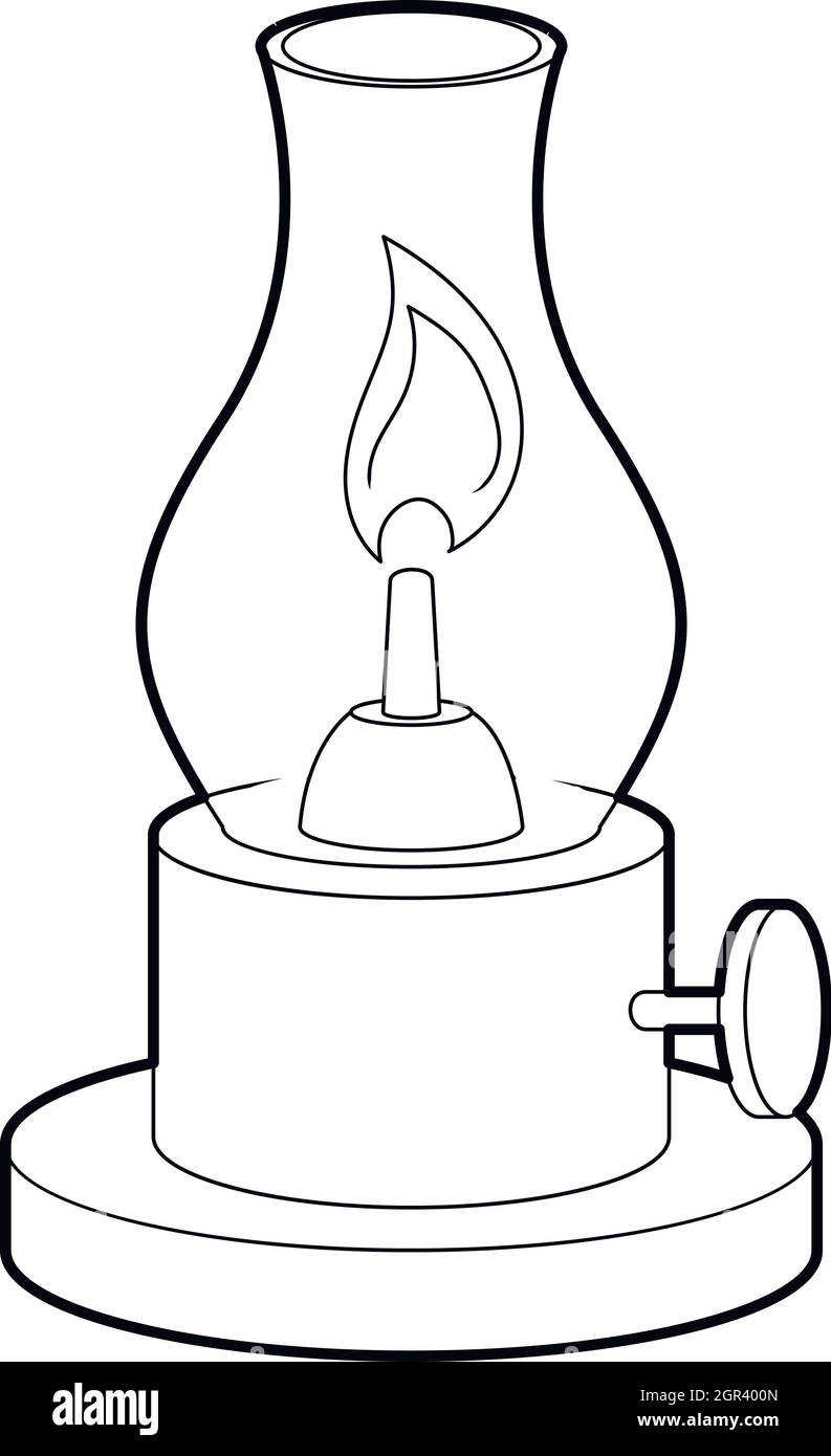 Gas lamp icon, outline style Stock Vector